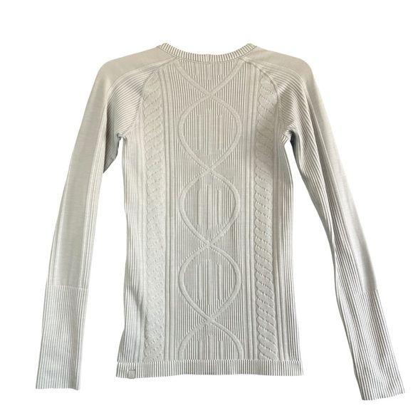 LULULEMON Rest Less Pullover Stretch Top Heathered Silver Spoon Size 4 - Picture 2 of 6